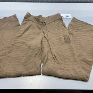 ALO Women's Snuggle Up Sweater Pants – Size S – Toasted Almond High Waist Wide